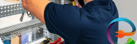 Technician preparing network cable